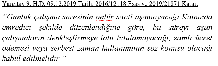 Yargıtay 9. H.D. 09.12.2019 Tarih, 2016/12118 Esas ve 2019/21871 Karar.
